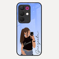 Mobile Girl Glass Case Cover For Realme 15X 5G