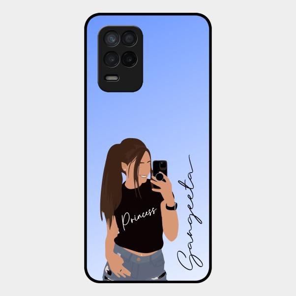 Mobile Girl Glass Case Cover For Realme 9 5G