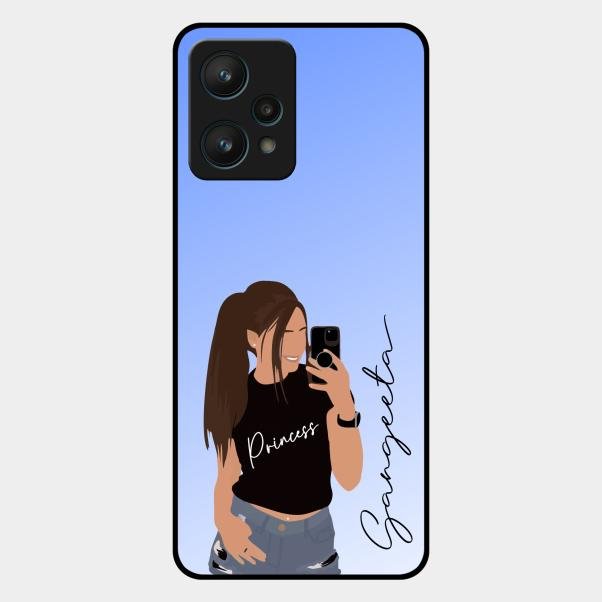 Mobile Girl Glass Case Cover For Realme 9 Pro 5G