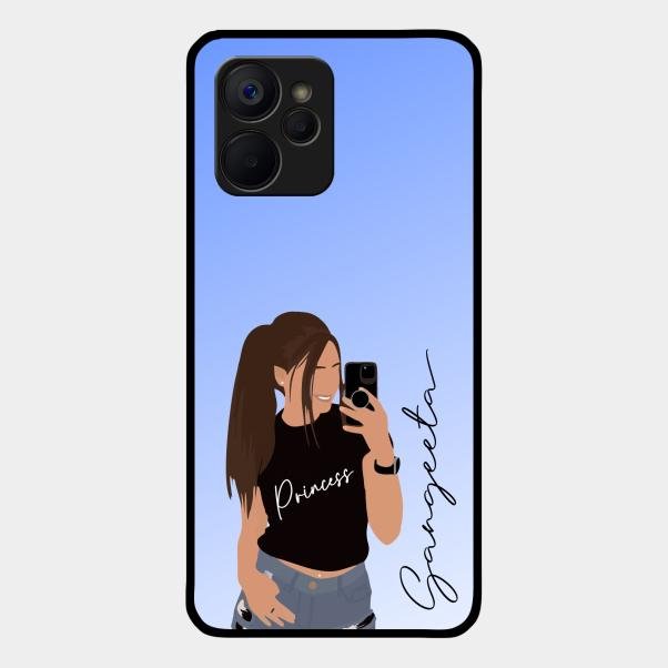 Mobile Girl Glass Case Cover For Realme 9I 5G