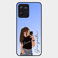 Mobile Girl Glass Case Cover For Realme C35