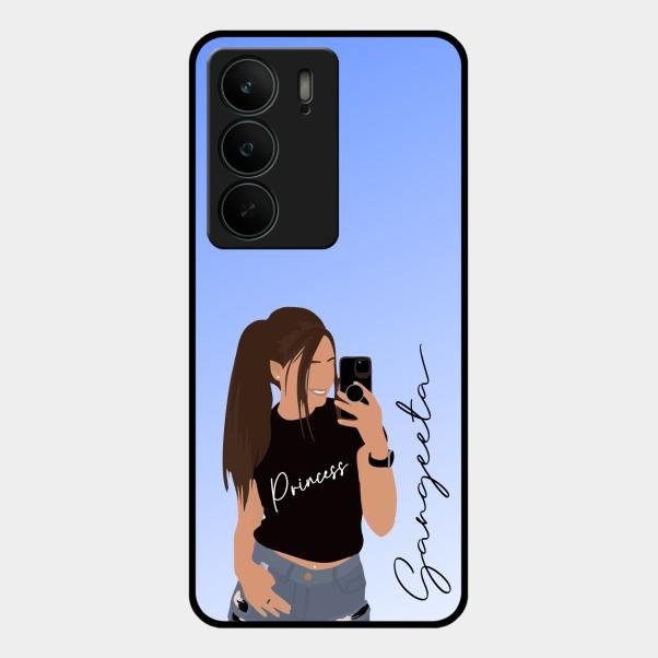Mobile Girl Glass Case Cover For Realme C75 5G