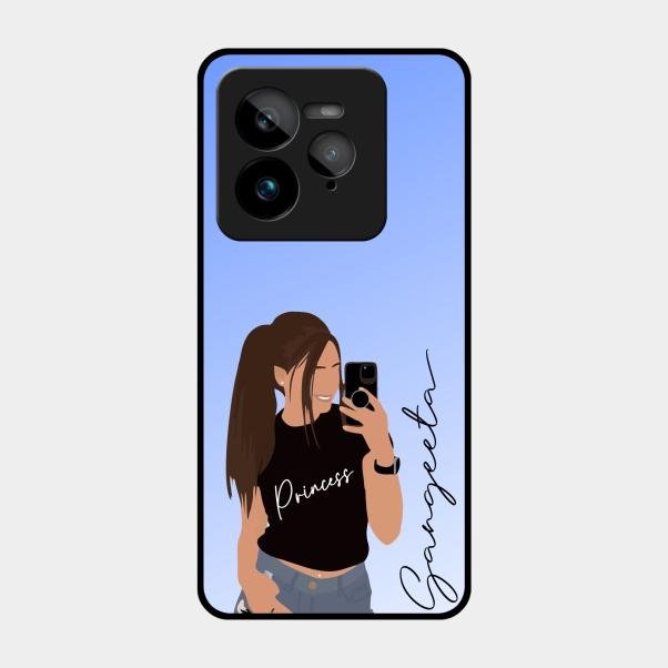 Mobile Girl Glass Case Cover For Realme Gt 7 Pro