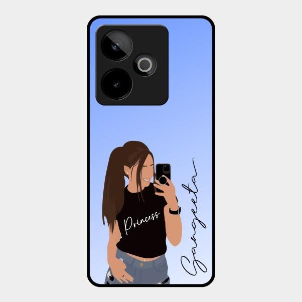 Mobile Girl Glass Case Cover For Realme Gt 7T 5G