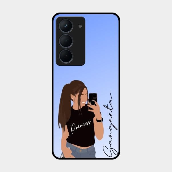 Mobile Girl Glass Case Cover For Realme Narzo 80X 5G