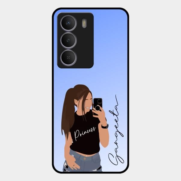 Mobile Girl Glass Case Cover For Realme P3 Lite 5G