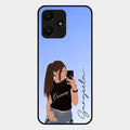 Mobile Girl Glass Case Cover For Redmi 12 5G