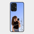 Mobile Girl Glass Case Cover For Redmi 13C 5G