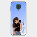 Mobile Girl Glass Case Cover For Redmi Note 10 Lite