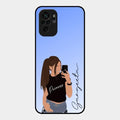 Mobile Girl Glass Case Cover For Redmi Note 10