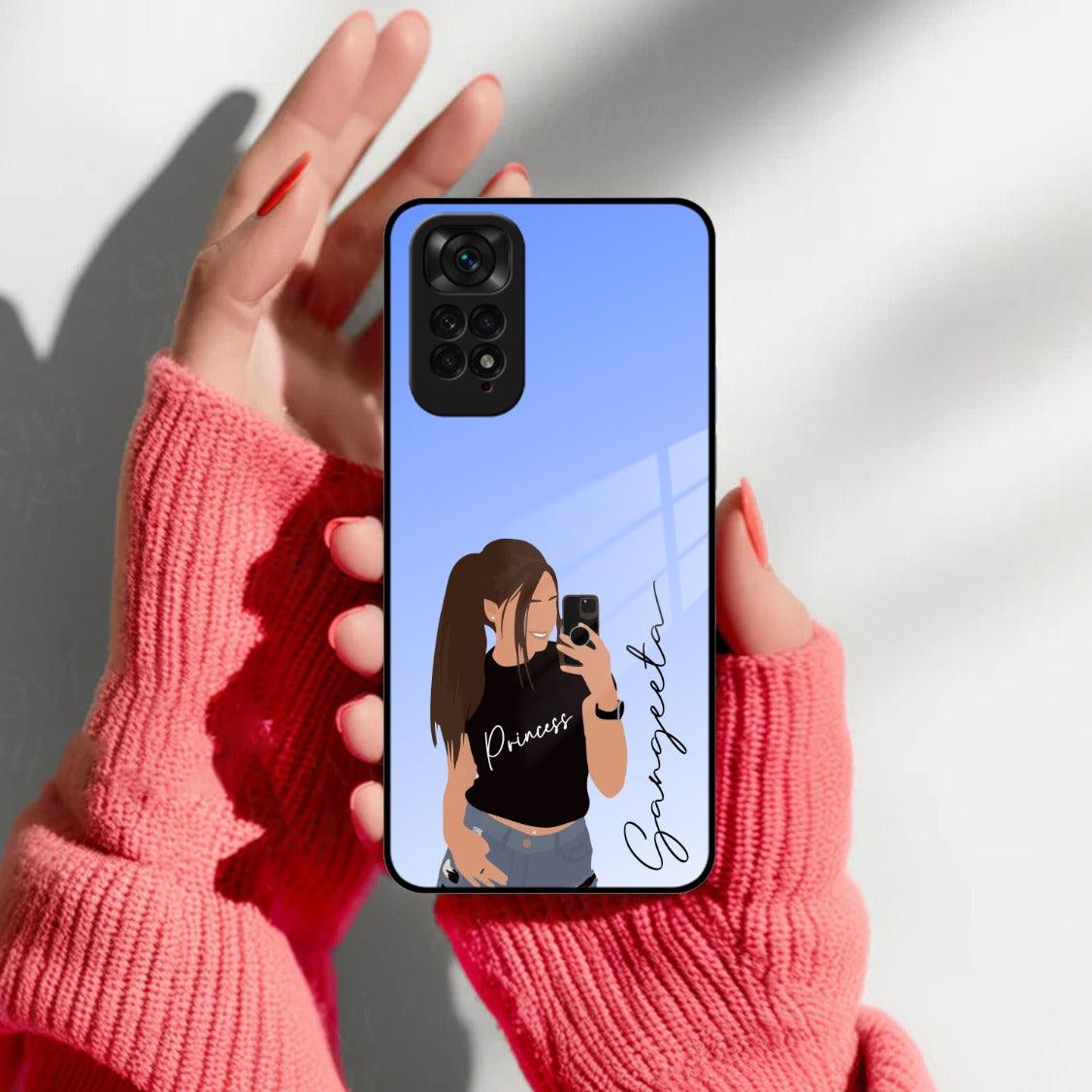 Mobile Girl Glass Case Cover For Redmi/Xiaomi - ShopOnCliQ