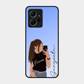 Mobile Girl Glass Case Cover For Redmi Note 12 4G