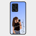 Mobile Girl Glass Case Cover For Redmi Note 12 Pro Plus 5G