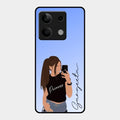 Mobile Girl Glass Case Cover For Redmi Note 13 5G