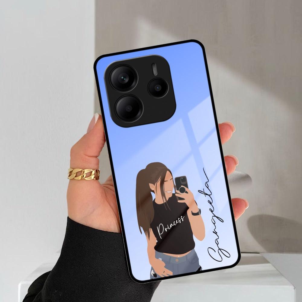 Mobile Girl Glass Case Cover For Redmi/Xiaomi - ShopOnCliQ