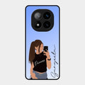 Mobile Girl Glass Case Cover For Redmi Note 14 Pro Plus 5G