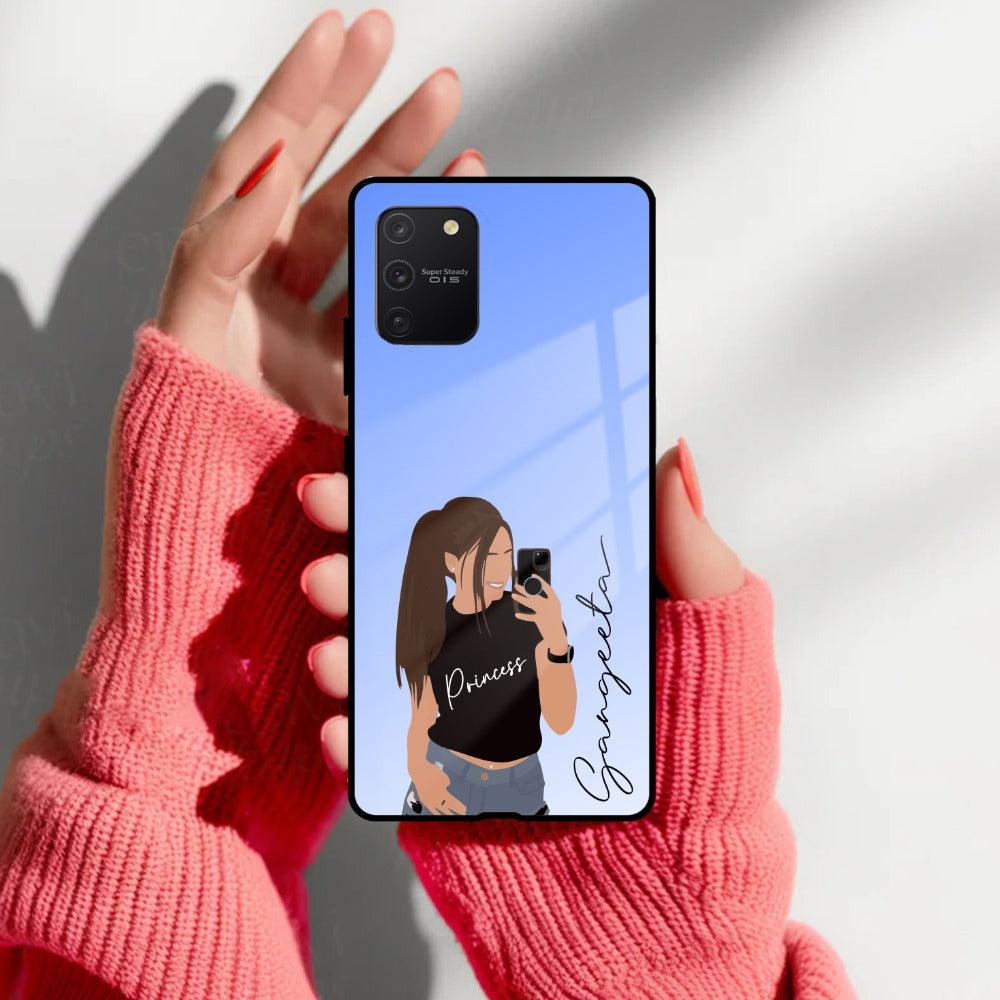Mobile Girl Glass Case Cover For Samsung - ShopOnCliQ