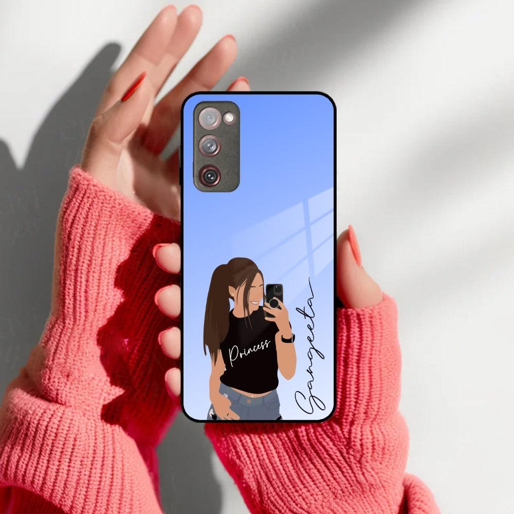 Mobile Girl Glass Case Cover For Samsung - ShopOnCliQ