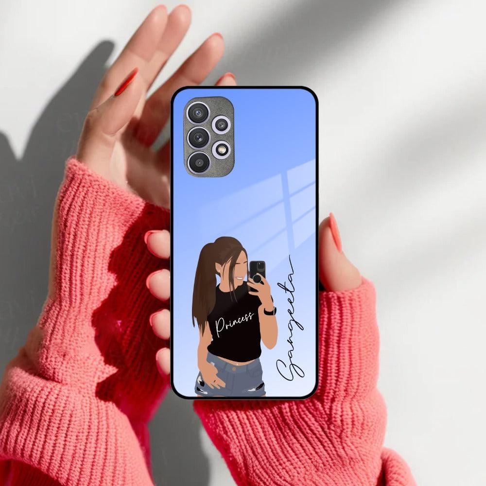Mobile Girl Glass Case Cover For Samsung - ShopOnCliQ