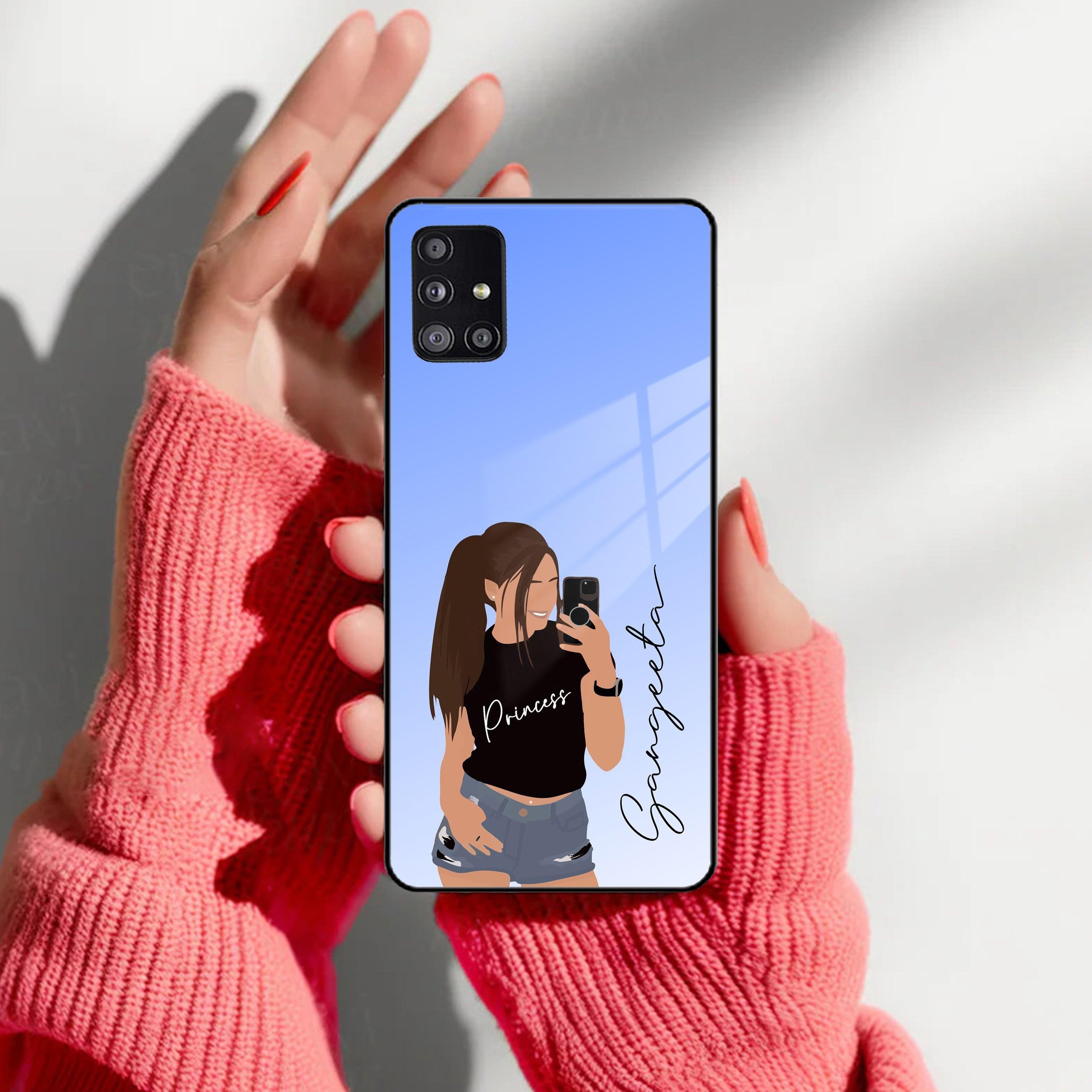 Mobile Girl Glass Case Cover For Samsung - ShopOnCliQ