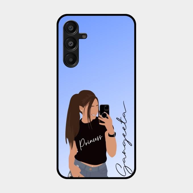 Mobile Girl Glass Case Cover For Samsung Galaxy A16 5G