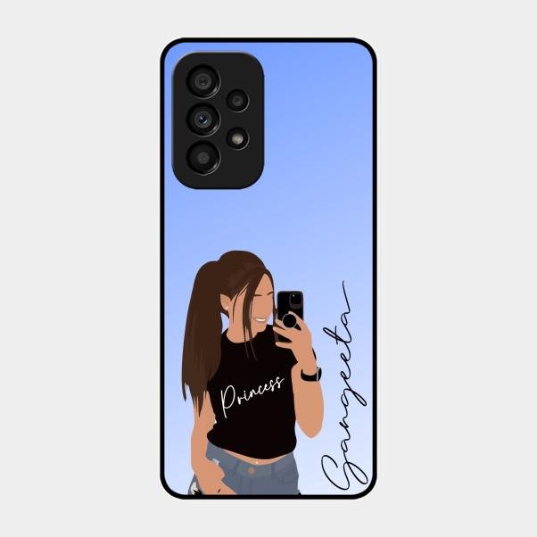 Mobile Girl Glass Case Cover For Samsung Galaxy A53 5G