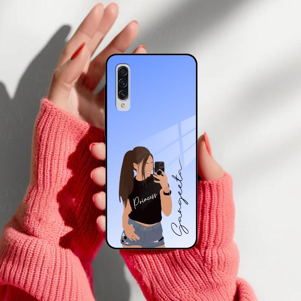 Mobile Girl Glass Case Cover For Samsung - ShopOnCliQ