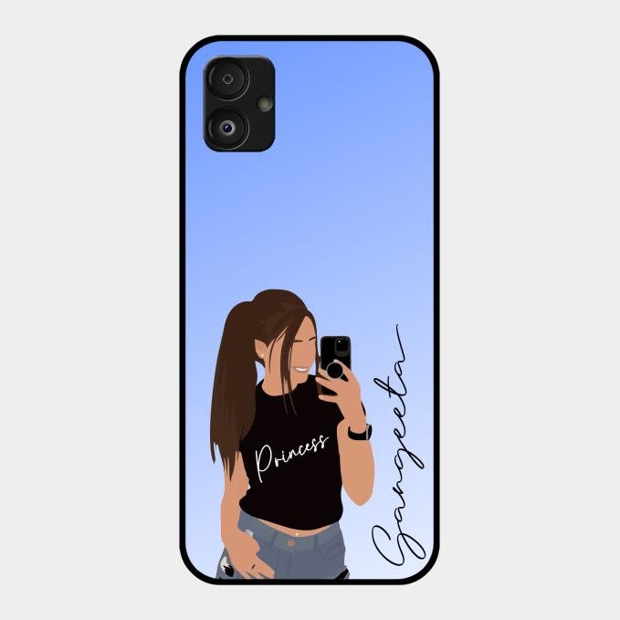 Mobile Girl Glass Case Cover For Samsung Galaxy F14 5G