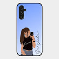 Mobile Girl Glass Case Cover For Samsung Galaxy F34 5G