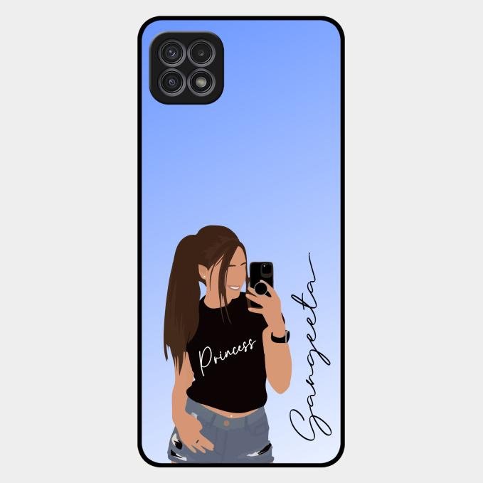 Mobile Girl Glass Case Cover For Samsung Galaxy F42 5G