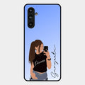Mobile Girl Glass Case Cover For Samsung Galaxy F54 5G