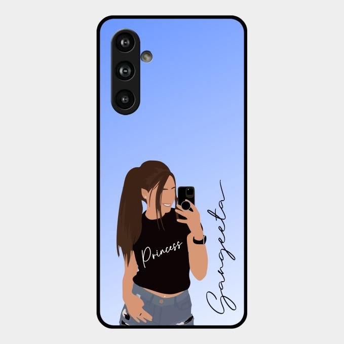 Mobile Girl Glass Case Cover For Samsung Galaxy F54 5G