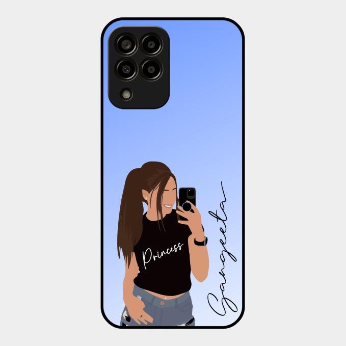 Mobile Girl Glass Case Cover For Samsung Galaxy M33 5G