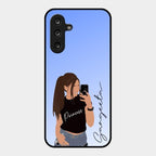 Mobile Girl Glass Case Cover For Samsung Galaxy M36 5G