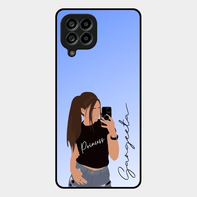 Mobile Girl Glass Case Cover For Samsung Galaxy M53 5G