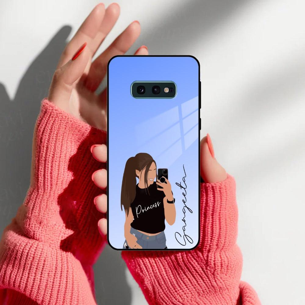Mobile Girl Glass Case Cover For Samsung - ShopOnCliQ