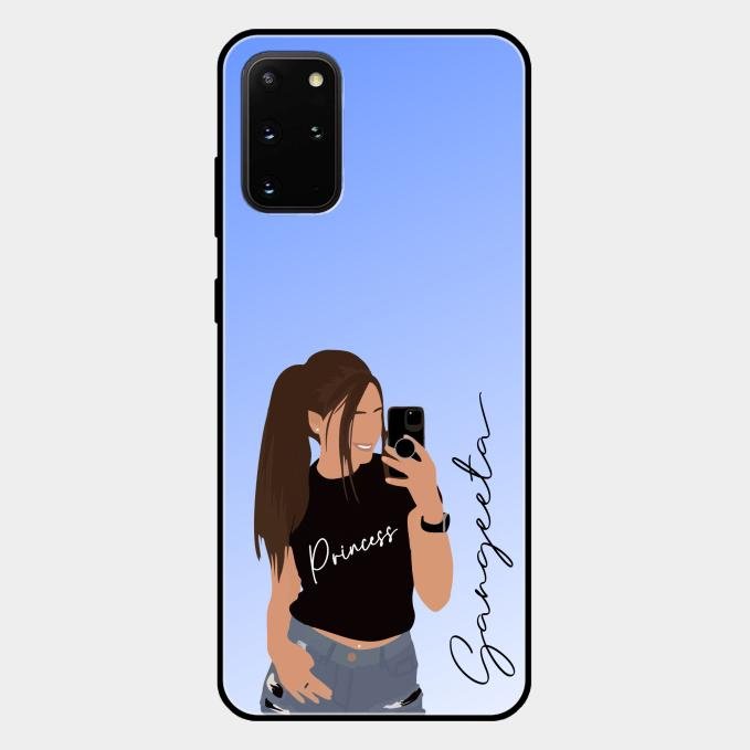 Mobile Girl Glass Case Cover For Samsung Galaxy S20 Plus