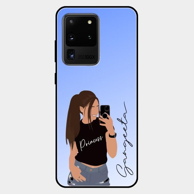 Mobile Girl Glass Case Cover For Samsung Galaxy S20 Ultra