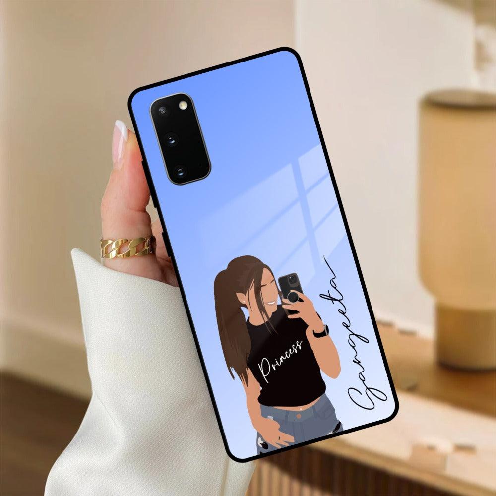 Mobile Girl Glass Case Cover For Samsung - ShopOnCliQ