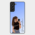Mobile Girl Glass Case Cover For Samsung Galaxy S21 Plus