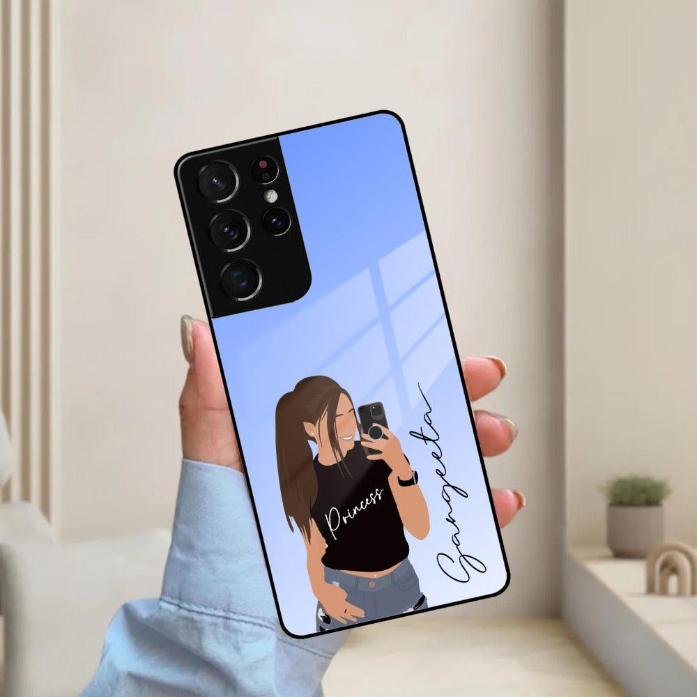 Mobile Girl Glass Case Cover For Samsung - ShopOnCliQ