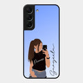 Mobile Girl Glass Case Cover For Samsung Galaxy S22 5G