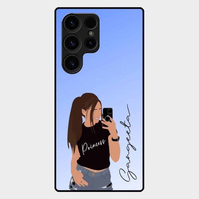 Mobile Girl Glass Case Cover For Samsung Galaxy S23 Ultra 5G