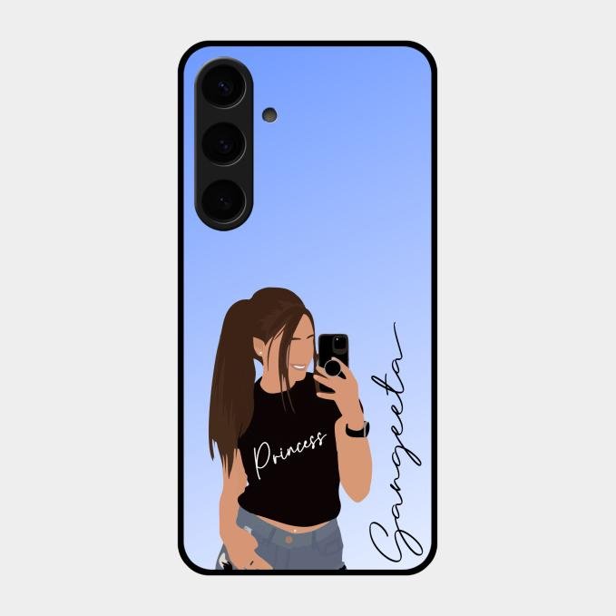 Mobile Girl Glass Case Cover For Samsung Galaxy S24 Plus 5G