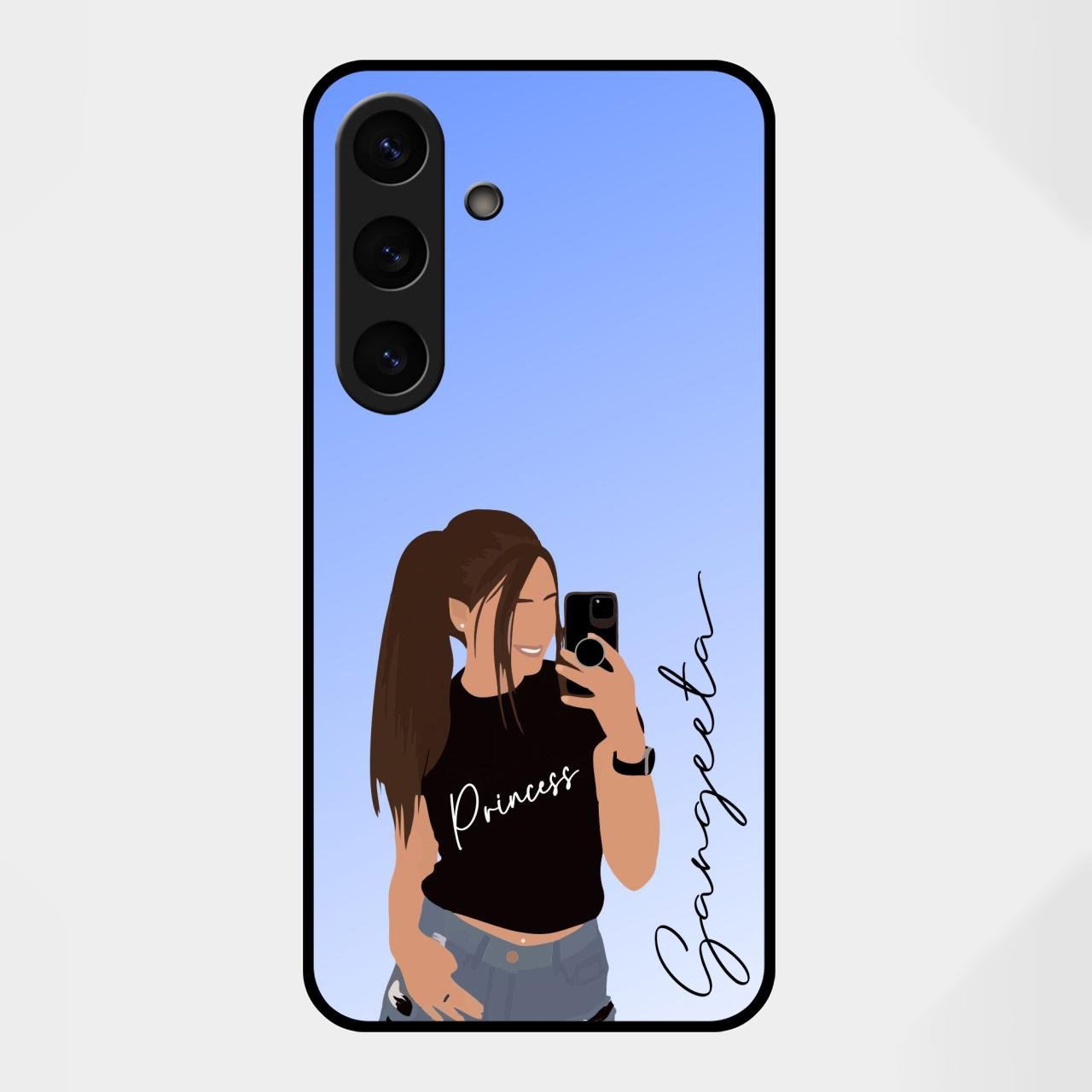 Mobile Girl Glass Case Cover For Samsung Galaxy S25 FE 5G