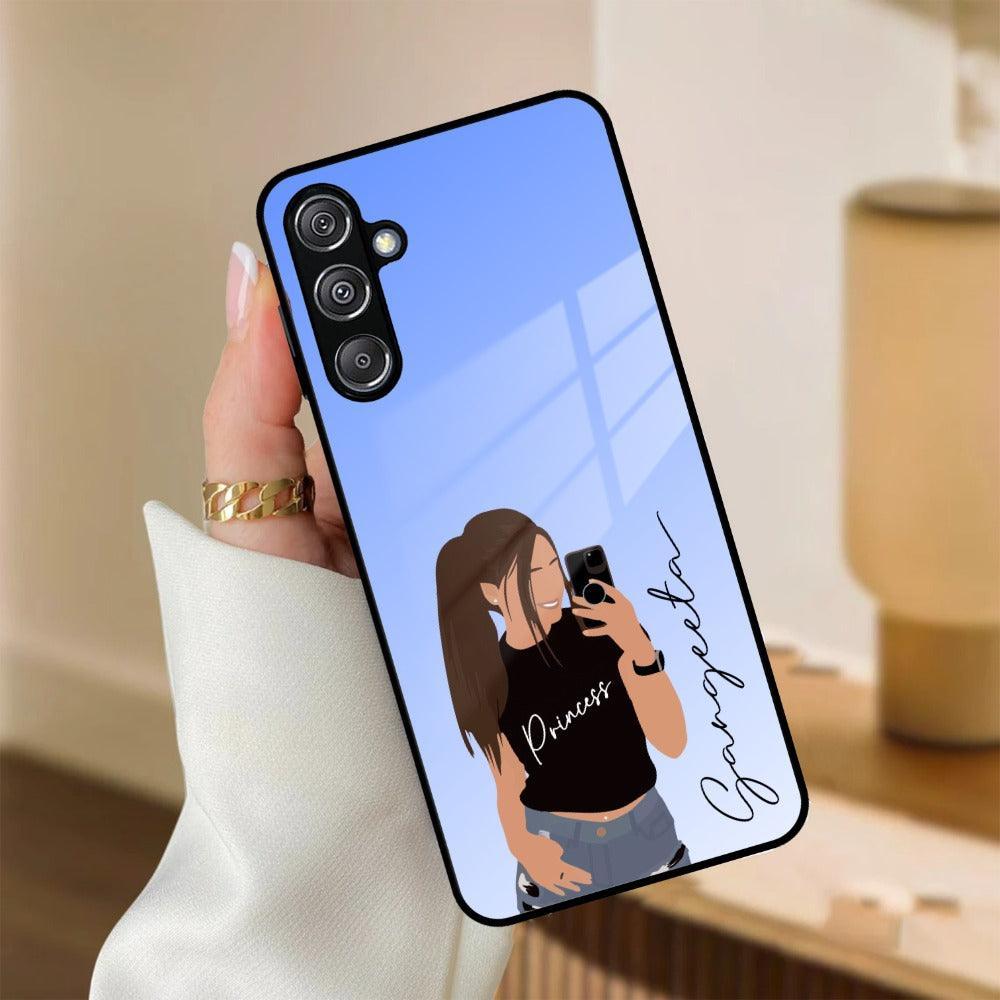 Mobile Girl Glass Case Cover For Samsung - ShopOnCliQ