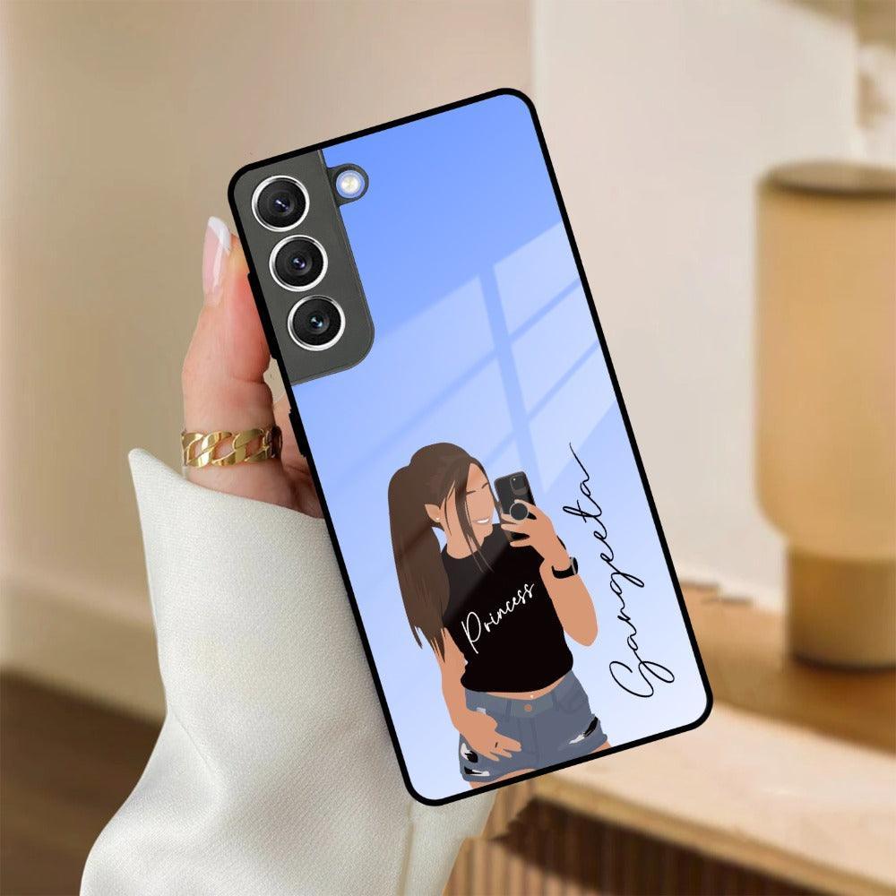 Mobile Girl Glass Case Cover For Samsung - ShopOnCliQ