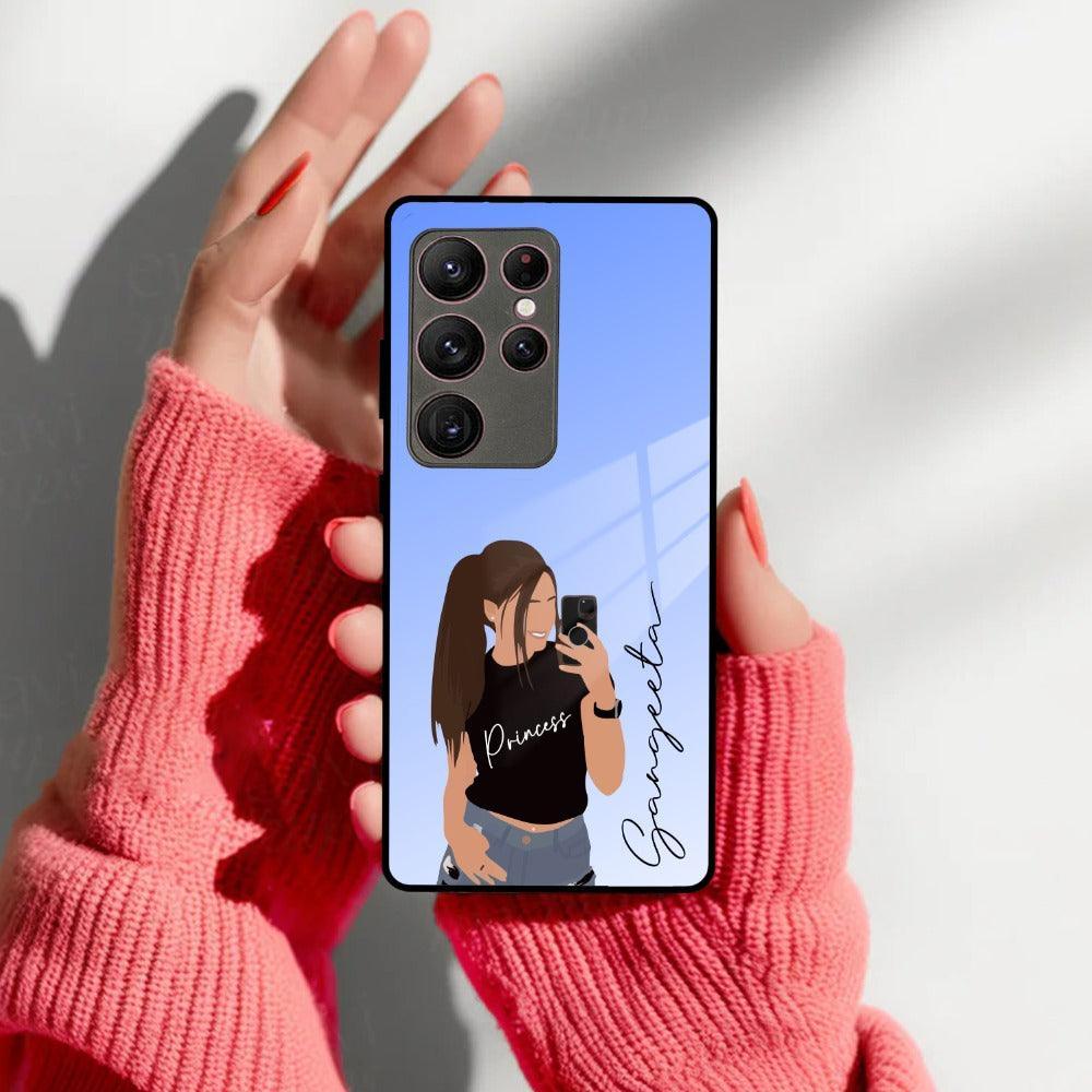 Mobile Girl Glass Case Cover For Samsung - ShopOnCliQ