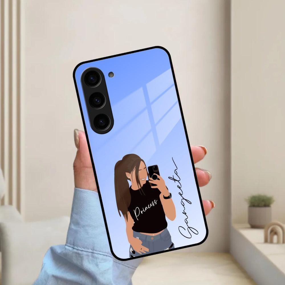 Mobile Girl Glass Case Cover For Samsung - ShopOnCliQ