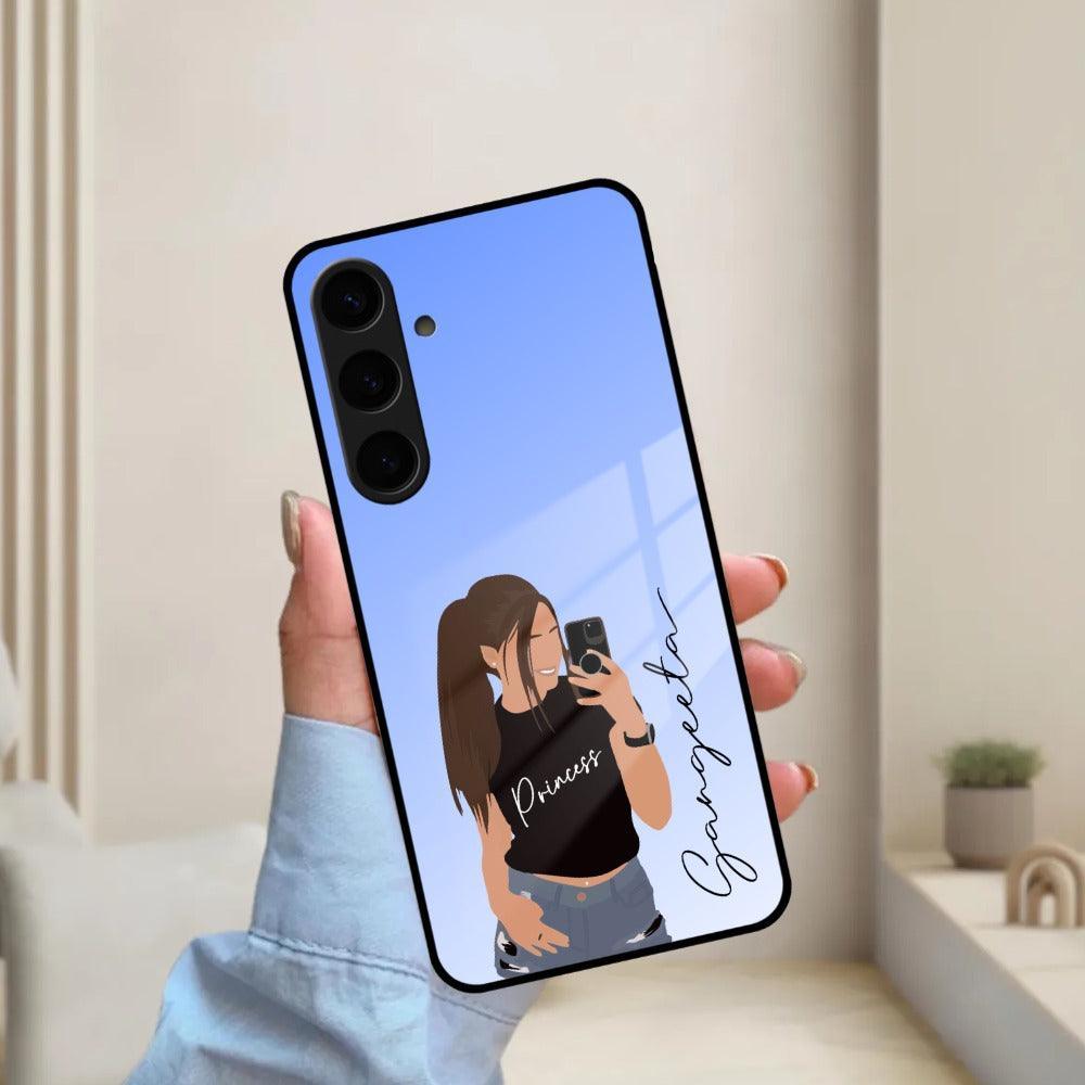 Mobile Girl Glass Case Cover For Samsung - ShopOnCliQ